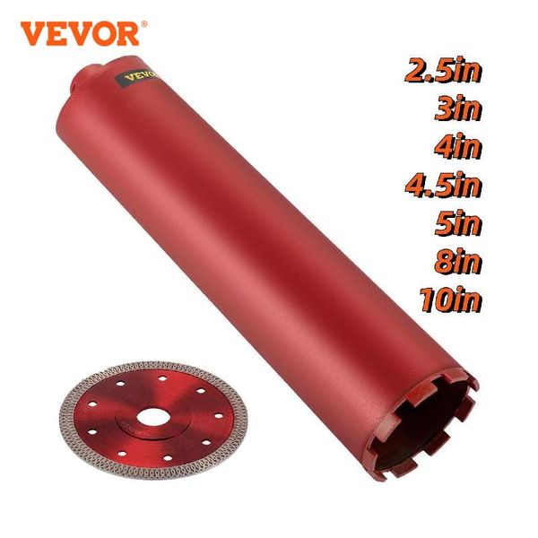 Vevor Wet Diamond Core Drill Bit 2,5-10 pouces de dia.Avec lame 5/8 pouces 11 fil universel pour forage en brique en brique en maçonnerie en marbre