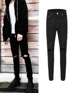 VFIVE UNFOUR Vintage 2018 Mode skinny ripped rockstar hiphop Mode mannen mager slank gat schade zachte effen jeans potlood broek5190977