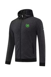 VfL Wolfsburg hommes vestes loisirs sport veste automne chaud manteau extérieur jogging sweat à capuche décontracté sport manteau chemise