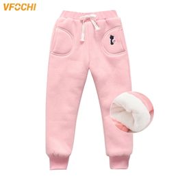 Vfochi meisjes potlood broek winter dikke fluwelen stretch taille kinderen warme kinderen broek baby dikker 2111103