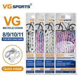 VG Sports Mtb Bicycle Chain 6 7 8 9 10 11 12 Speed ​​Velocidade 8S 9S 10S 11S 12S 12S Mountain Road Road Ternes Partie 116 Liens 0210