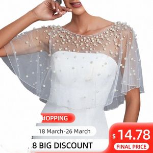 VG31 Bridal Jaket Pearls Bedd Wedding Wraps Top Woman Boleros Party Court mariage Actions de mariage Couvre les épaules pour la fête 74ym #