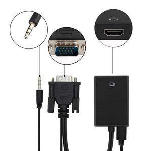 Adaptateur VGA mâle vers HDMI femelle, pour ordinateur portable, câble de lecteur de jeu, prise en charge Full HD 1080