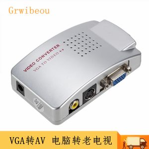 Convertisseur vidéo VGA vers AV Convertisseur ordinateur vers TV Adaptateur de câble de conversion S-terminal Conversion VGA vers AV