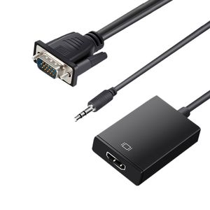 Convertidor de VGA a HDTV 1080P Adaptador de conectores de audio de video digital a analógico Interfaz chapada en oro para PS4 PC Laptop TV Box Projector