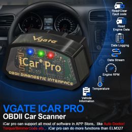 VGATE ICAR PRO ELM327 V2.3 OBD 2 OBD2 Tools de diagnostic de voiture WiFi Bluetooth 4.0 pour Android / iOS BT3.0 pour Android ODB2 Scanner de voitures