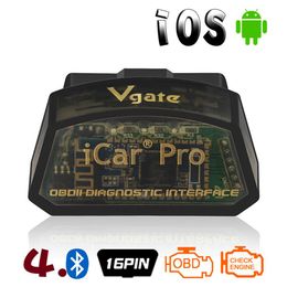 Vgate iCar Pro OBDII adaptador Bluetooth 4 0 OBD2 herramienta de escáner de diagnóstico de coche compatible con el protocolo IOS Android SAE J1850 PWM ISO15765-4236m