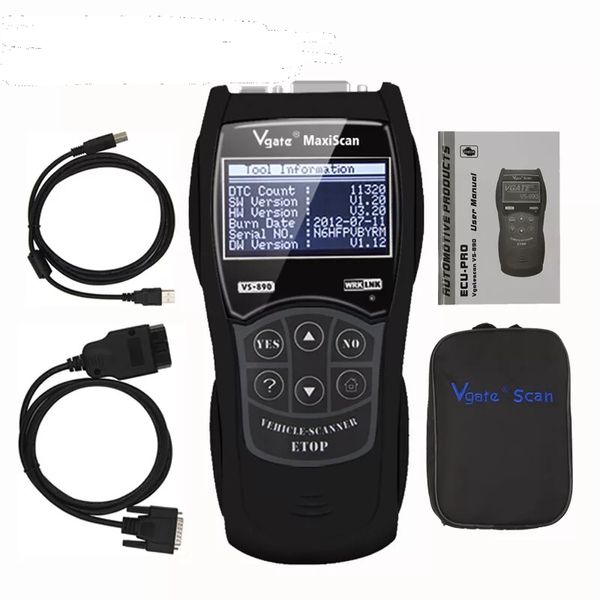 Vgate VS890 Maxiscan Scantool OBD2 escáner lector de código de diagnóstico de coche VS 890 OBDII OBD II escáner automotriz