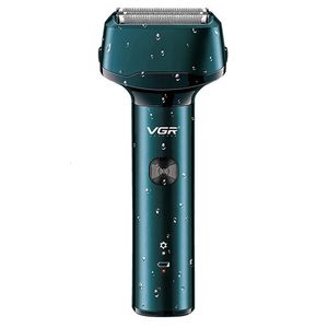 VGR 3D Washable Wet Dry Electric Shaver for Men Face Rechargeable Razor Bald Beard Raser Machine LCD Affichage 240420
