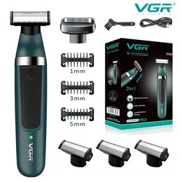 VGR rasoir à barbe rasoirs à barbe professionnels Machine de coupe de cheveux étanche lames double face Machine à raser pour hommes V-393240115