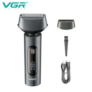 VGR Rasoir électrique Tondeuse à barbe Machine à raser Tondeuse pour hommes Rasoir professionnel électrique rechargeable IPX7 Lavable V-381 240201