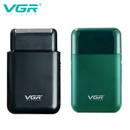 VGR Electric Shaver Professional Beard Trimmer Razor draagbare mini wederzijds scheren 2 mes USB -lading voor mannen V390 240418