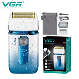 VGR Electric Shaver Professional Razor Waterproof Shaving Machine baard Trimmer beantwoordbaar draagbaar voor mannen V-362 240420