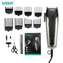 VGR Hair Clipper Professional Machine Coup Coup Adult Magic S Trimers Wired Power Kit Men 220712