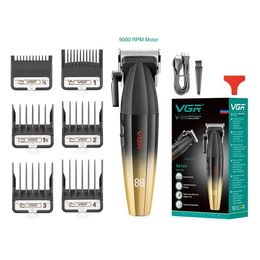 VGR Hair Clipper Professional Hair Trimmer Electric Clippers Draadloze haarsnijmachine 9000 tpm Trimmer Clipper voor mannen V-003 240430