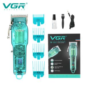 Cortadora de pelo VGR, cortadora de pelo profesional, cortadora de pelo, cortadora de pelo, cortadora de pelo, recargable por USB transparente V660