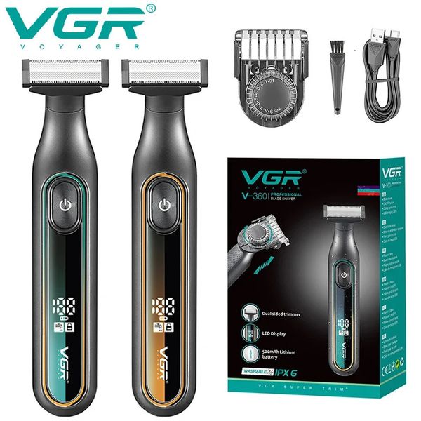 VGR MENS Face Corps électrique Shaver Beauty Set Barbe Trimmer Rechargeable Wet Dry 240418