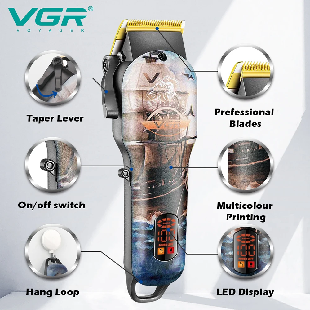 VGR Professional Hair Clipper для волос режущая машина.