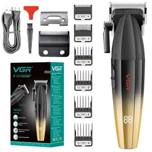 Vgr Professional Metal Mens Hair Clipper Cordcordless Haircut Machine Electric baard Haar Trimmer Barber Shop Oplaadbaar 240412