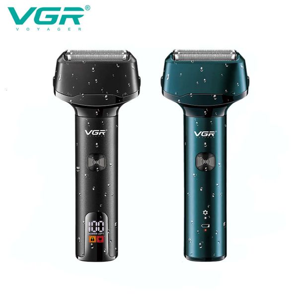 VGR Professional Shaving Hine Electric Razor impermeable a la barba recortador de barba de pantalla digital Razors para hombres V-371