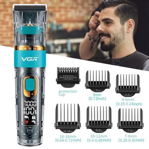 VGR Tondeuse à cheveux professionnelle rechargeable Tondeuse à cheveux pour hommes Rasoir Machine de coupe de cheveux Accessoires de barbier Machine de coupe barbe 231220