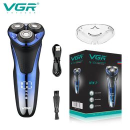 VGR rasoir électrique rasoir professionnel Machine à raser tondeuse à barbe flottante IPX7 étanche Rechargeable pour hommes V306 240110