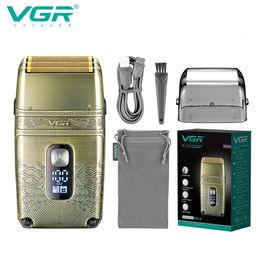 VGR Shaver Professional Electric Razor Machine Machine étanche à barbe étanche Affichage numérique métal pour hommes V335 240423