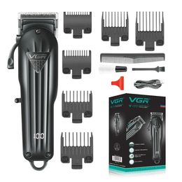 Vgr V-282 máquina de corte de cabelo ajustável aparador sem fio masculino profissional recarregável barbeiro máquina de cortar cabelo elétrica 240111