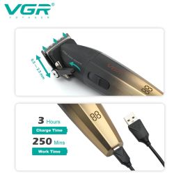 VGR V003 Full Metal USB Men de coiffure pour hommes Clipper de cheveux professionnels pour hommes Machine de coupe de cheveux de la lame de céramique 9000 tr / min