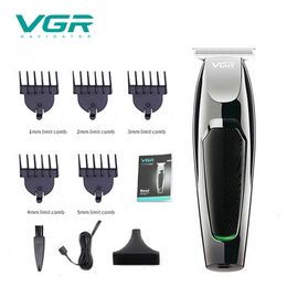 VGR V030 Professionele waterdichte haartrimmer display Men S Clipper verzorging Laaggeluid Keramische mes Volwassene 220712