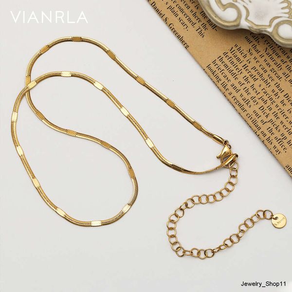 VIANRLA – collier en acier inoxydable, chaîne serpent, plaqué or 18 carats, bijoux Style Hip Hop, livraison directe gratuite au Laser