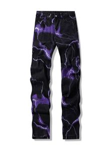 Vibe style Lightning Print Tie Dye Men Straight Y2K Jeans pantalon hip hop vintage harajuku femmes pantalons denim ropa hombre 2208119026012