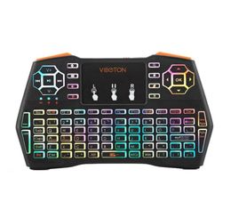 VIBOTON 24G Controles remotos inalámbricos para PC I8 Plus Teclado monocromático retroiluminado Presspad Fly Air Mouse Mini teclados para juegos para Wind1498847