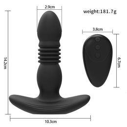 Vibrador anal masajeador de prstata para hombres, consolador telescpico inalmmbrico, tapn anal, masturbador jugutes se