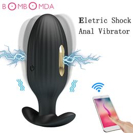 Vibrateur anal pour hommes, gode de choc électrique avec contrôle par application, massage prstata, plug dilatateur, brinquedo sexy