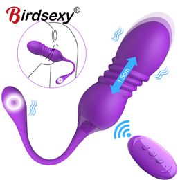 Vibrador telescópico para mujeres, calcinha, sem fio, control remoto, ovos de vibrao, bolas vestveis, masajeador de clítoris, ponto g