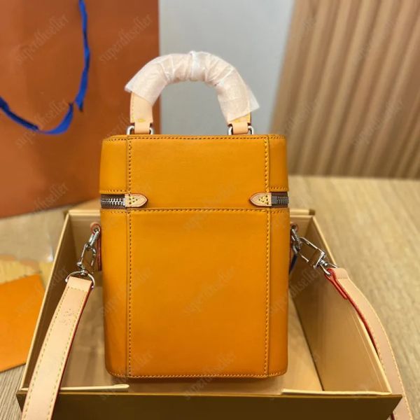Vibrant Orange Trunk Bag Designer Tote Sac à main Wallet Box Sacs à bandoulière Crossbody Mini Valise Bagages Square Purse Fashion Clutch Totes