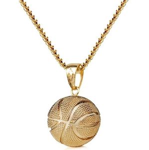 Levendige sport basketbal hanger kettingen hiphop kleine prins ketting roestvrijstalen ketting sieraden accessorie