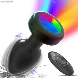 Vibrierender Analplug Butt Plug Vibrator Prostata-Massagegerät Fernbedienung G-Punkt-Stimulator LED-Licht Erwachsenes Geschlecht spielt für Männer Frauen L230518