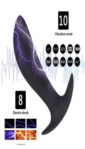 Vibrerende buttplug elektrische schok dildo anale plug draadloos externe vibrator mannelijke seksspeelgoed prostaat massager sex speelgoed voor volwassenen6391317