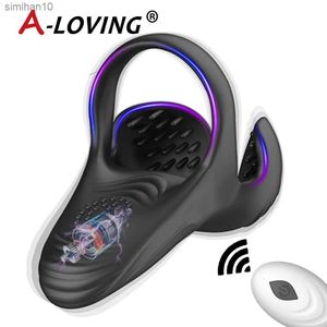 Vibrant Cock Ring Testicule Masseur Vibrateur Pour Hommes Masturbateur Chasteté Sans Fil Télécommande Sexy Jouets Pour Hommes Adulte 18 L230518