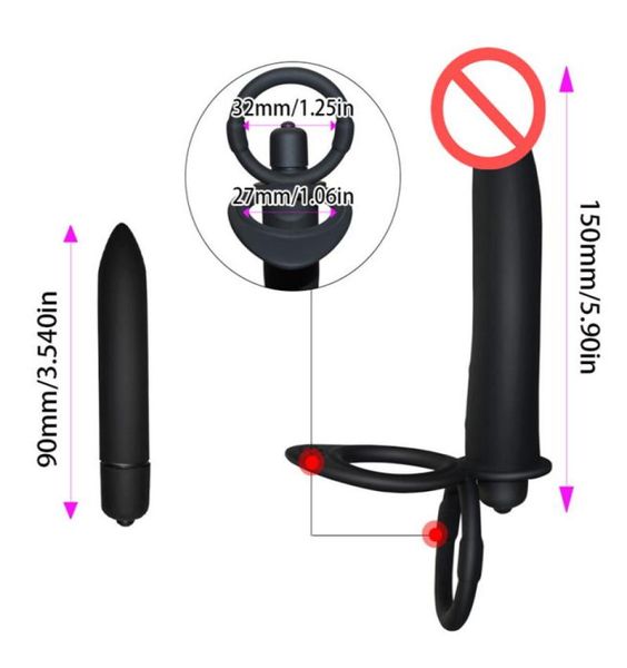 Vibrador con correas dobles en consolador, tapón Anal, anillo para el pene, producto sexual para adultos para mujeres, consolador realista, Juguetes sexuales anales para hombre 8703315