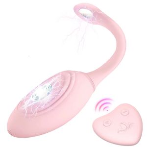 Oeuf vibrant vagin vibrateur pour femmes sauter sans fil à distance choc électrique Anal Clitoris Stimulation produits pour adultes Sex Toy 240117