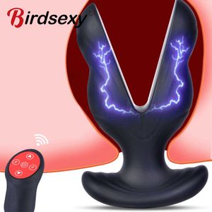 Vibrerend elektrisch schokspeelgoedplug draadloze externe externe anale vibrator mannelijke prostaat massager seksspeeltjes voor mannen homo