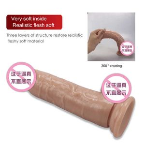 Vibrador Juguetes para adultos Piel de pene enorme Silicona Caucho artificial Punto G Masturbación femenina Orgasmo Anal con ventosa potente Coqueteo LG5K