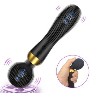 Vibromasseur Gode Femme 18 Vitesse Puissant 2 Moteurs Av Baguette Magique Clitoris Vagins Stimulateur Adultes Marchandises Sex Toy Godes pour Femmes 0803