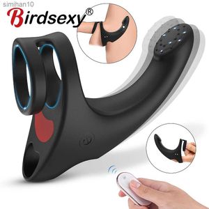 Vibromasseur Pour Hommes Pénis Masseur Anneau Masturbateur Pénis À Distance Sans Fil Anneau Vibrant Scrotum Retarder L'éjaculation Adult Sex Toys L230518