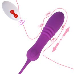 Vibrador para mujeres Jump Eggs Thrusting Panty 8 velocidades Telescópico Vibrating Egg Control remoto inalámbrico Masajeador vaginal femenino