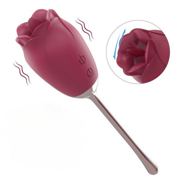 Vibrateur G Spot Rose Rose Clit Tongue Licking Vibrateur Clitoris Stimulator Red Sex Toys For Women Masturbation Adult Toy Clit Stimulation Stimulation sexuelle