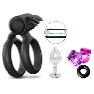 Vibrator Mannelijke Penis Ringen Vertraging Ejaculatie Vibrerende Clitoris sexy Speelgoed U1JD